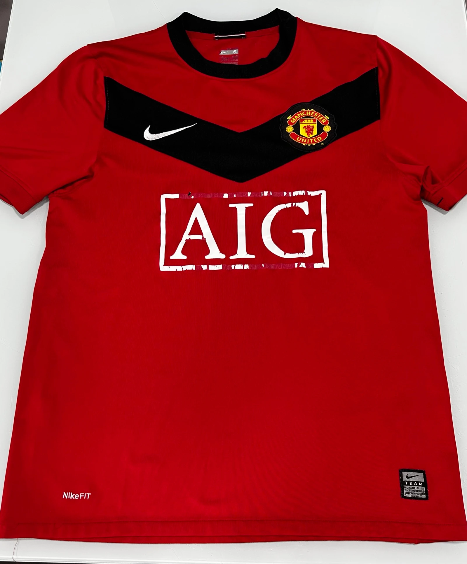 Manchester United 2009/10 Camiseta Fútbol Nike Original AIG Talla S